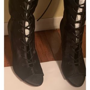 RAYE over the knee satin boots